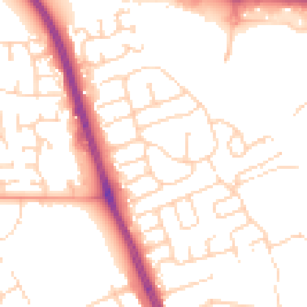 Daytime road noise heatmap for HU6 7BH