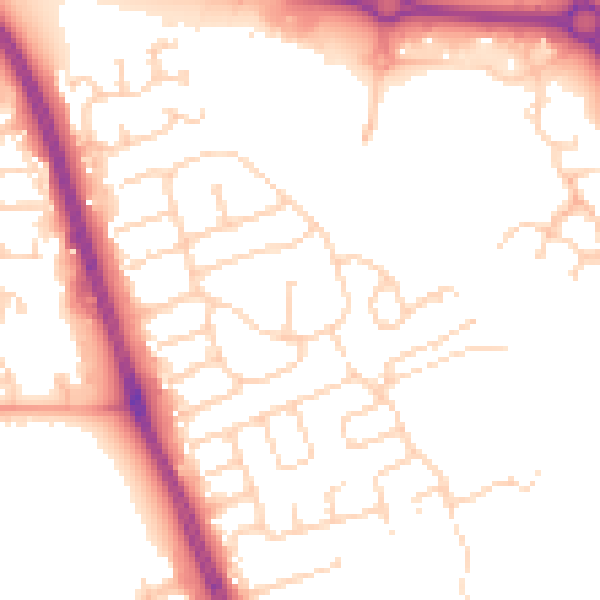 Daytime road noise heatmap for HU6 7BJ