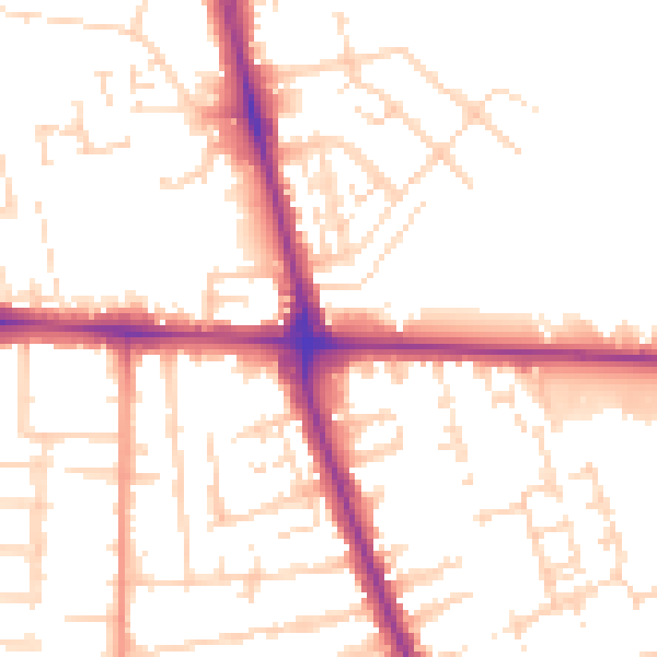 Daytime road noise heatmap for HU6 7PA