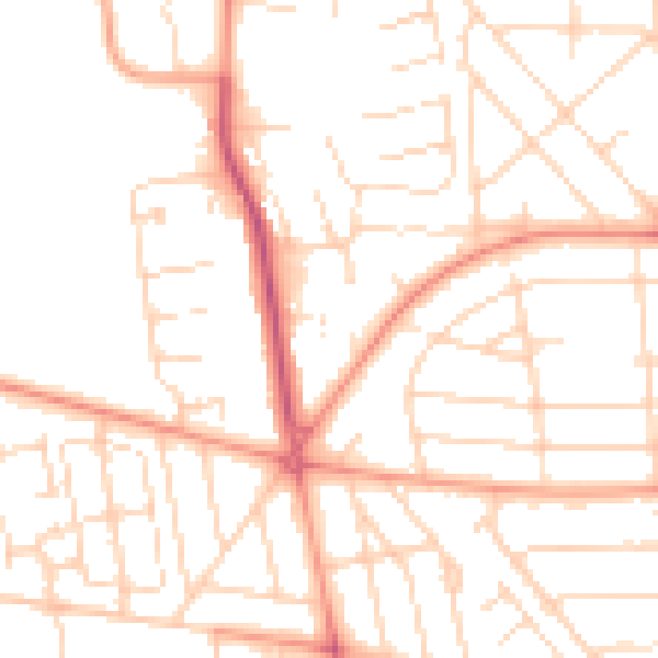 Daytime road noise heatmap for HU6 8AU