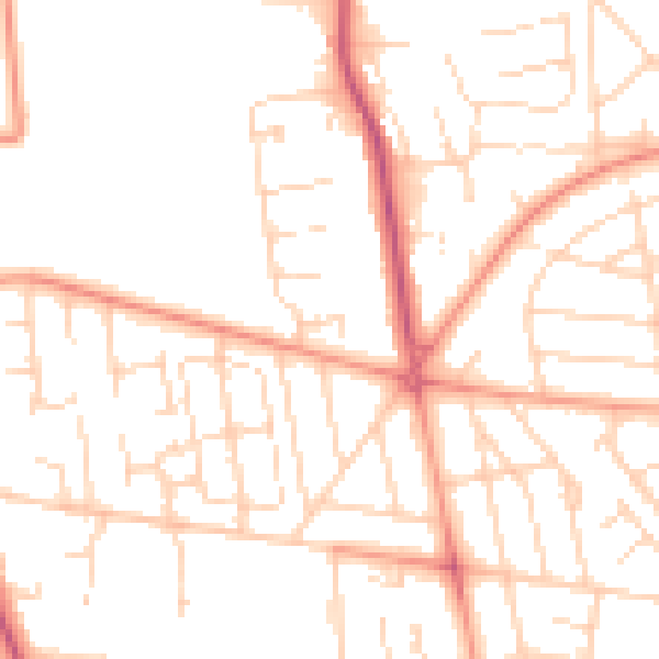 Daytime road noise heatmap for HU6 8AY