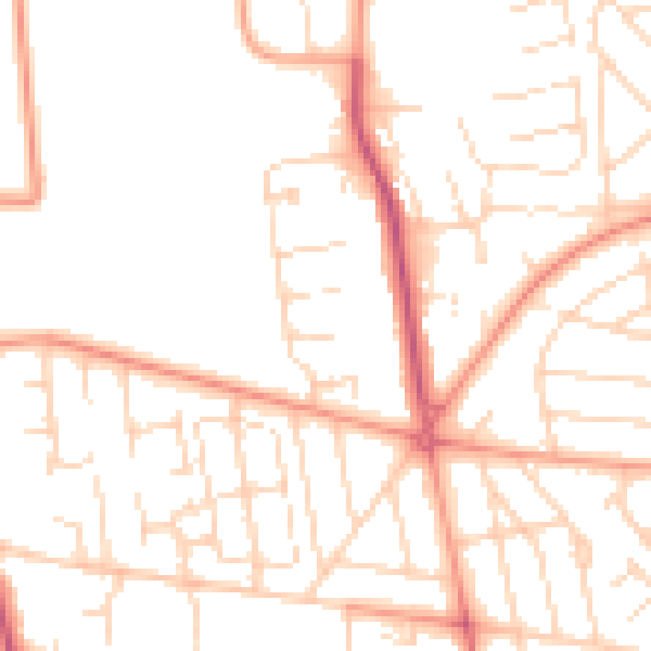 Daytime road noise heatmap for HU6 8AZ