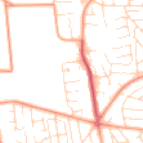 Daytime road noise heatmap for HU6 8BD