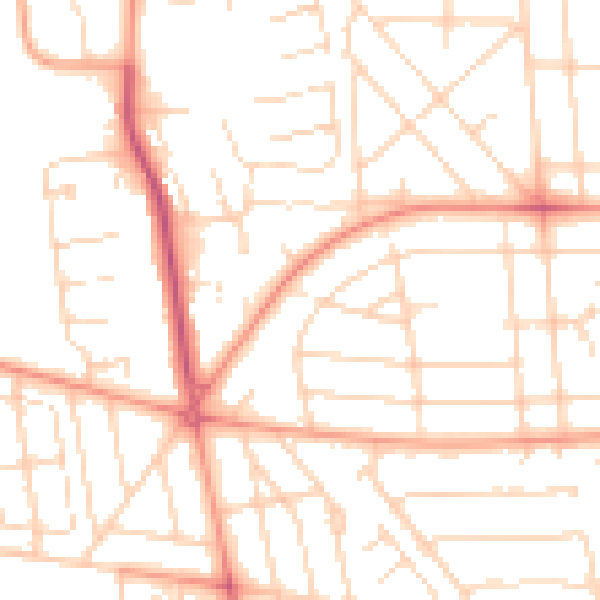 Daytime road noise heatmap for HU6 8BX