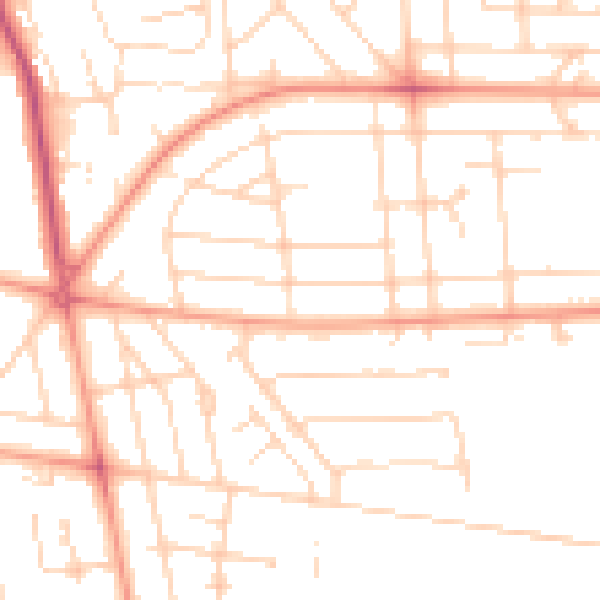 Daytime road noise heatmap for HU6 8DE