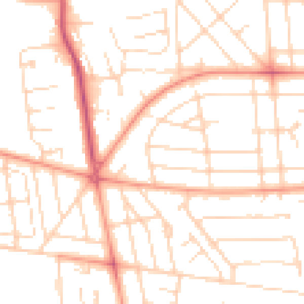 Daytime road noise heatmap for HU6 8DH