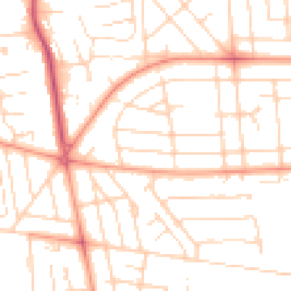 Daytime road noise heatmap for HU6 8DJ