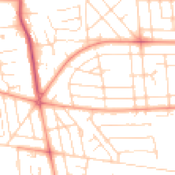 Daytime road noise heatmap for HU6 8DQ