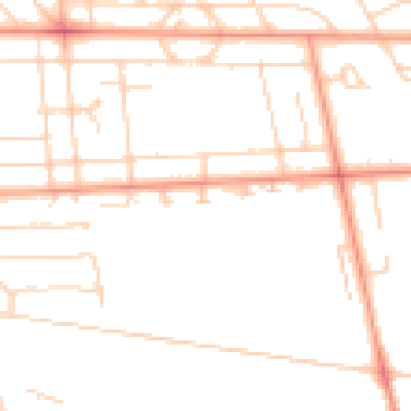 Daytime road noise heatmap for HU6 8DY