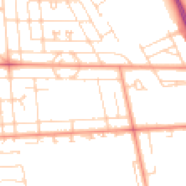 Daytime road noise heatmap for HU6 8HU