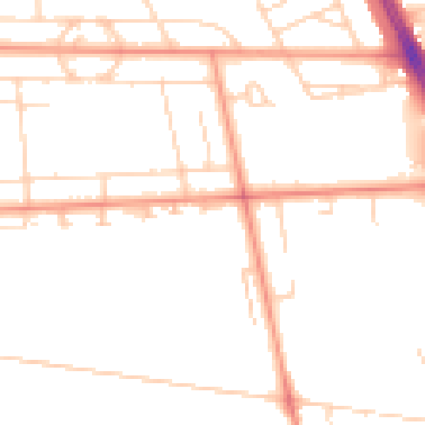 Daytime road noise heatmap for HU6 8HW