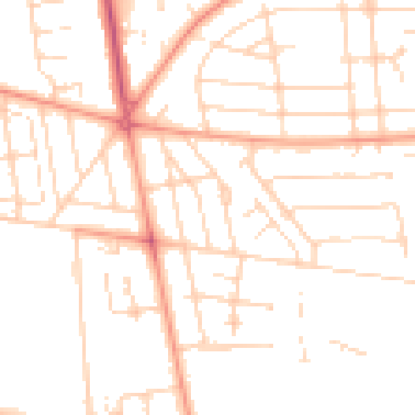 Daytime road noise heatmap for HU6 8JZ