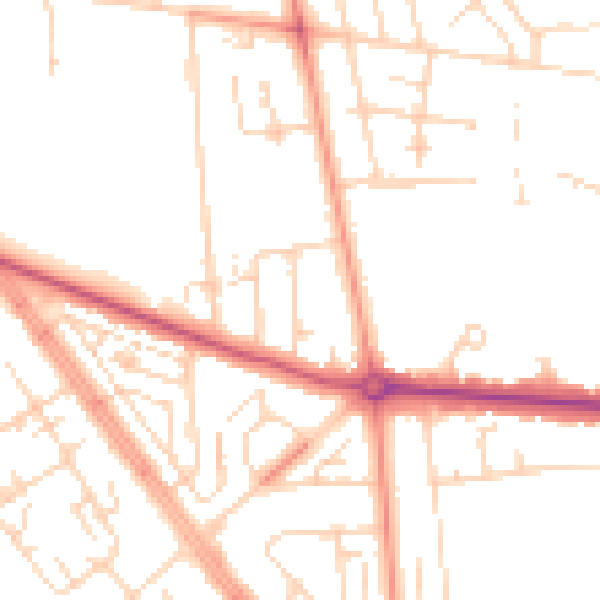 Daytime road noise heatmap for HU6 8QU