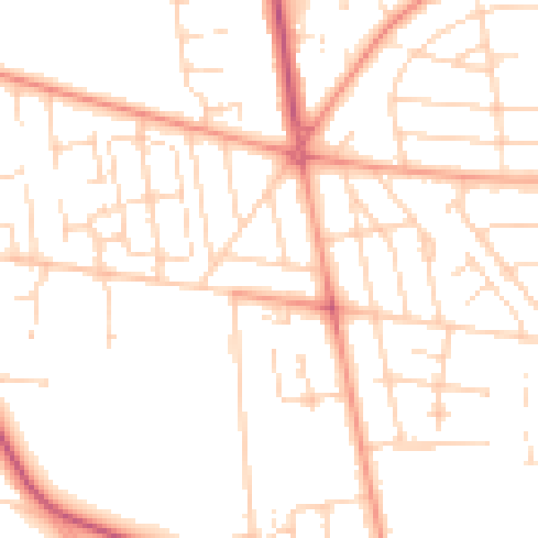 Daytime road noise heatmap for HU6 8SP