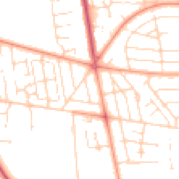 Daytime road noise heatmap for HU6 8SR