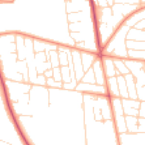 Daytime road noise heatmap for HU6 8SY