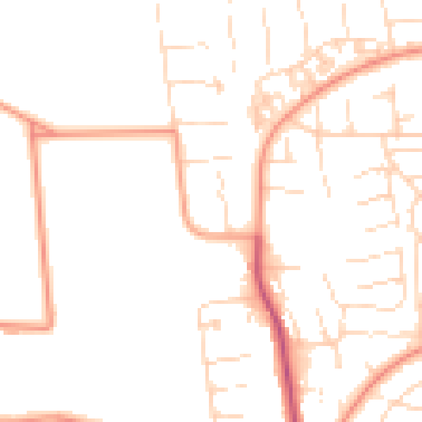 Daytime road noise heatmap for HU6 9AE