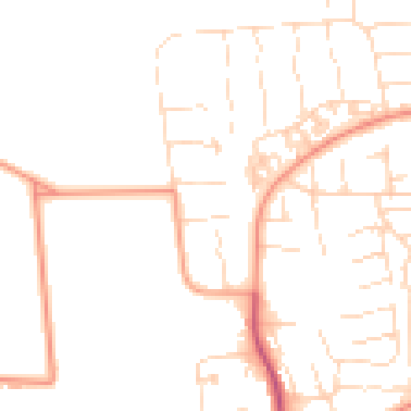 Daytime road noise heatmap for HU6 9AQ
