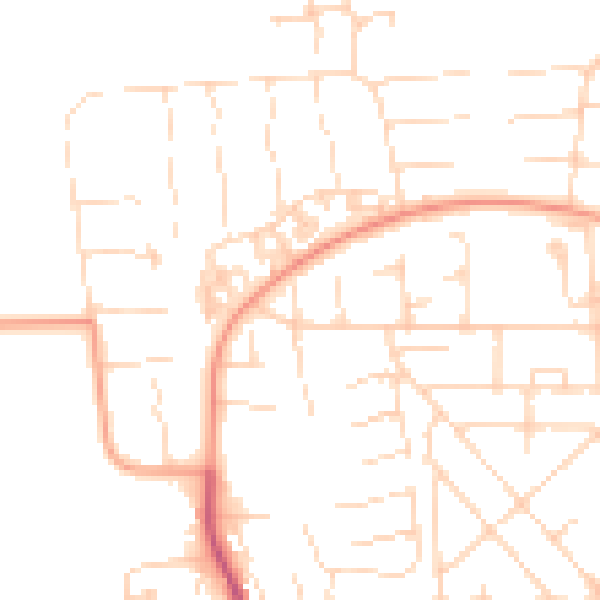 Daytime road noise heatmap for HU6 9DG