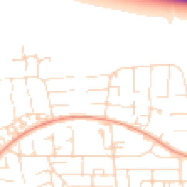 Daytime road noise heatmap for HU6 9HG