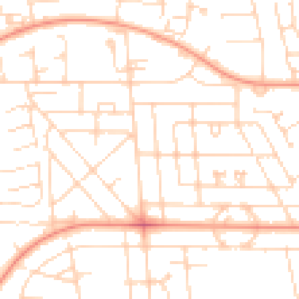 Daytime road noise heatmap for HU6 9JA