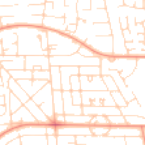 Daytime road noise heatmap for HU6 9JJ