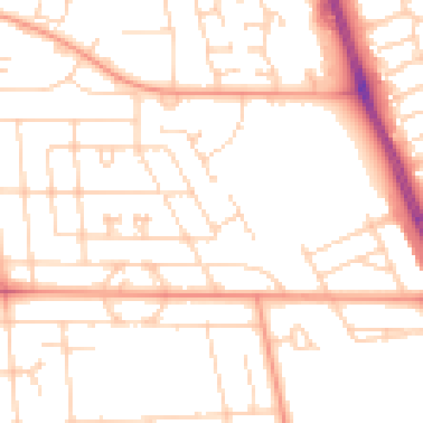 Daytime road noise heatmap for HU6 9JX