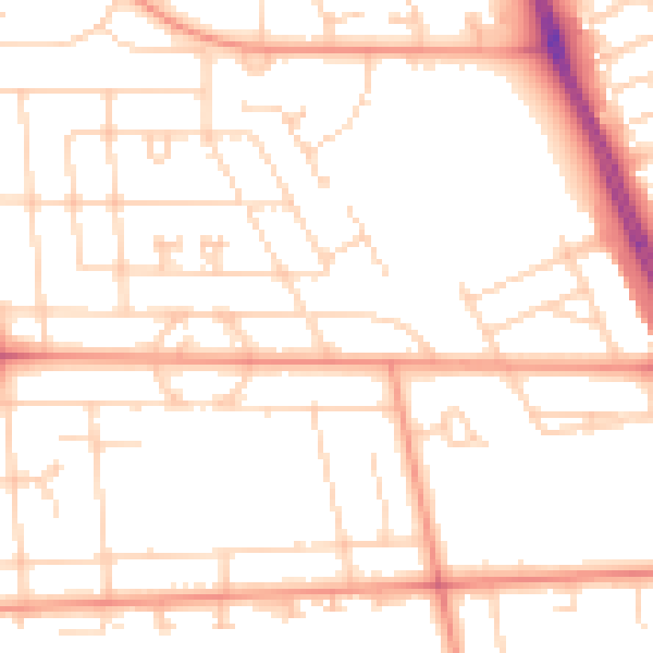Daytime road noise heatmap for HU6 9LD