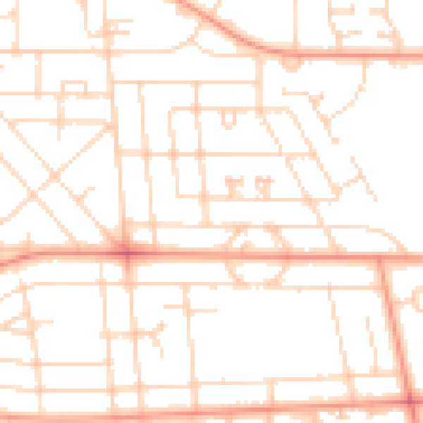 Daytime road noise heatmap for HU6 9LN