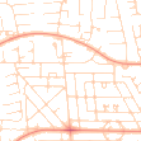 Daytime road noise heatmap for HU6 9LT