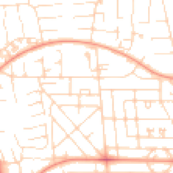 Daytime road noise heatmap for HU6 9QS