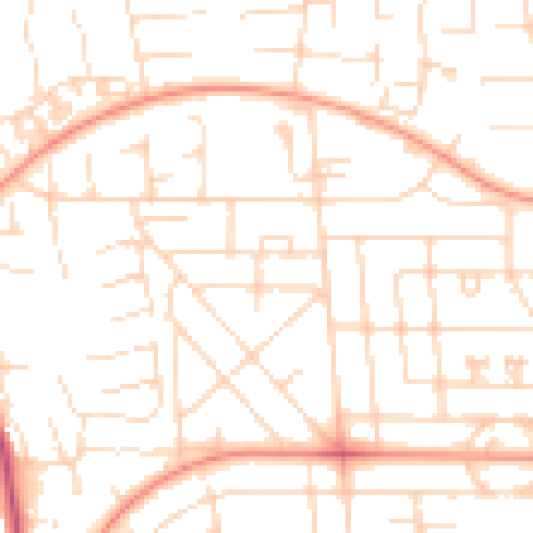 Daytime road noise heatmap for HU6 9QX