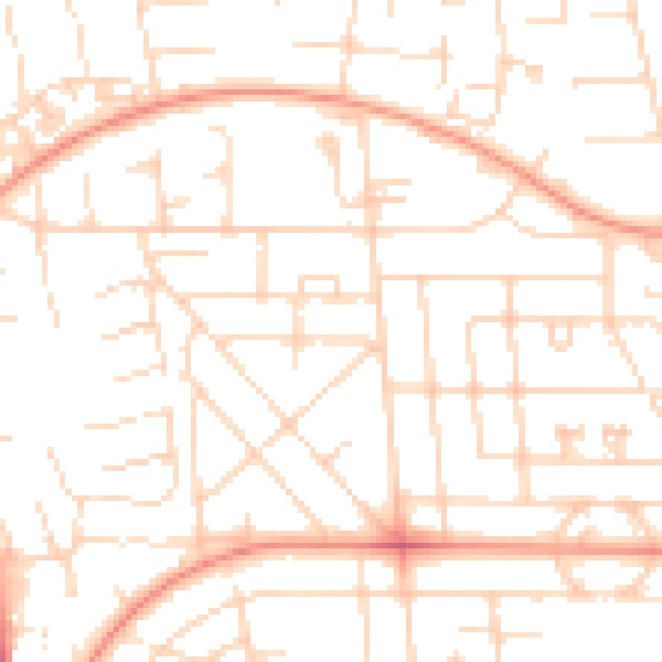 Daytime road noise heatmap for HU6 9QY