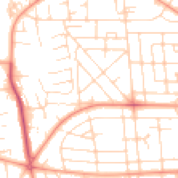 Daytime road noise heatmap for HU6 9SG