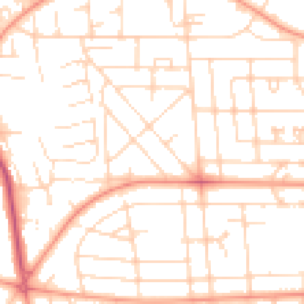 Daytime road noise heatmap for HU6 9SH