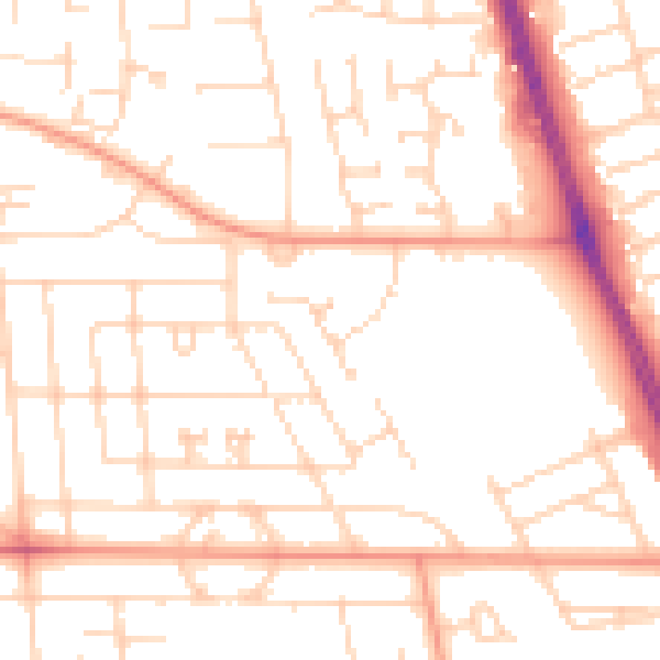 Daytime road noise heatmap for HU6 9UH