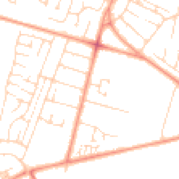 Daytime road noise heatmap for HU8 0JY