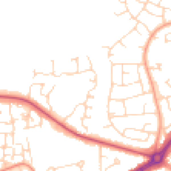 Daytime road noise heatmap for HU8 9EQ