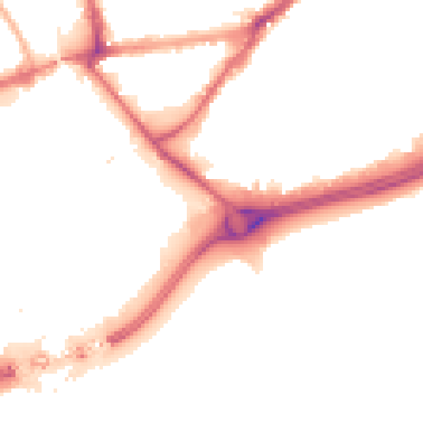 Night-time road noise heatmap for HU9 1AB