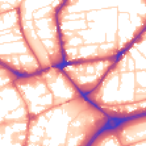 Daytime road noise heatmap for HU9 1AL