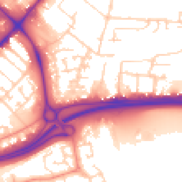 Daytime road noise heatmap for HU9 1AP
