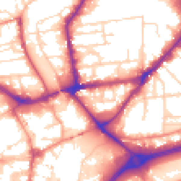 Daytime road noise heatmap for HU9 1AT