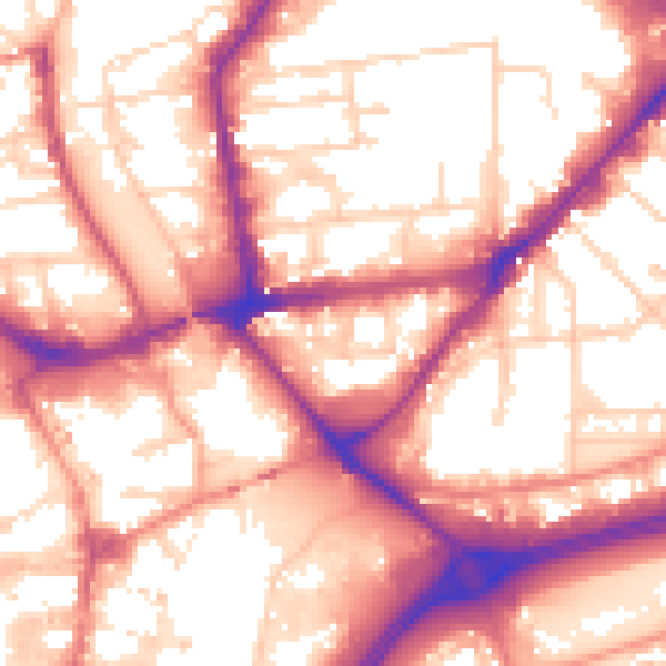 Daytime road noise heatmap for HU9 1BA