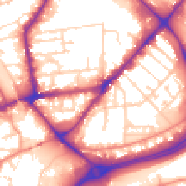 Daytime road noise heatmap for HU9 1BL