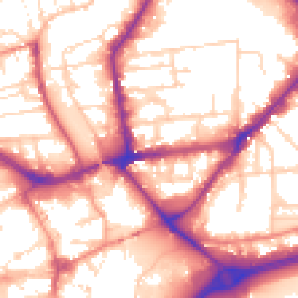 Daytime road noise heatmap for HU9 1BY