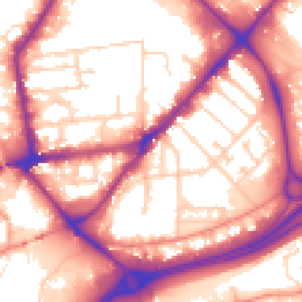 Daytime road noise heatmap for HU9 1DD
