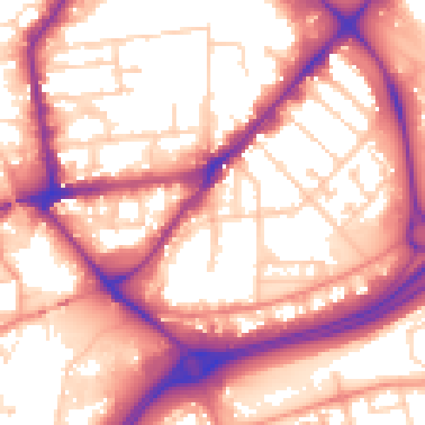 Daytime road noise heatmap for HU9 1DP