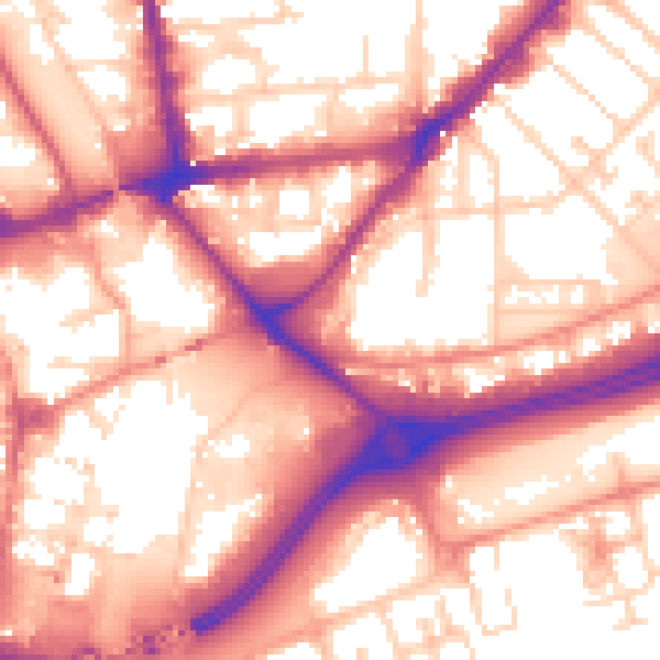 Daytime road noise heatmap for HU9 1DU