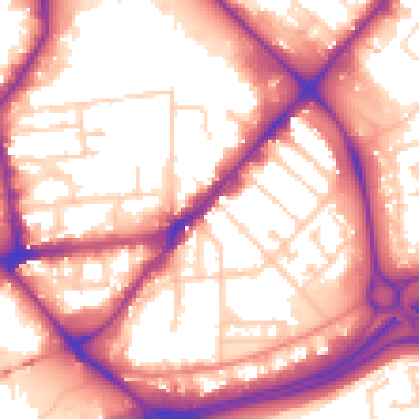 Daytime road noise heatmap for HU9 1EF