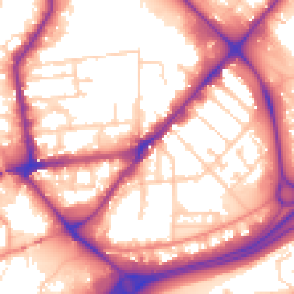 Daytime road noise heatmap for HU9 1EG